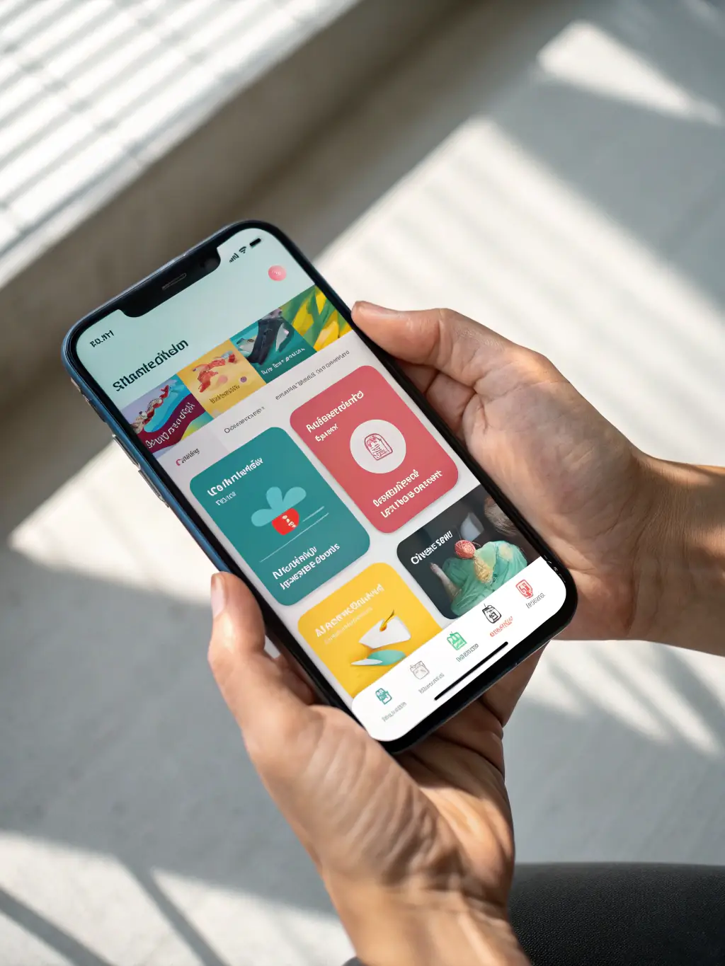 A close-up image of the Kestra App interface on a smartphone, highlighting its user-friendly design and features for patient engagement and communication.